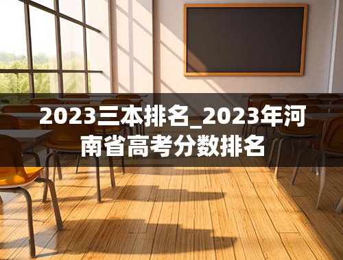 2023三本排名_2023年河南省高考分数排名